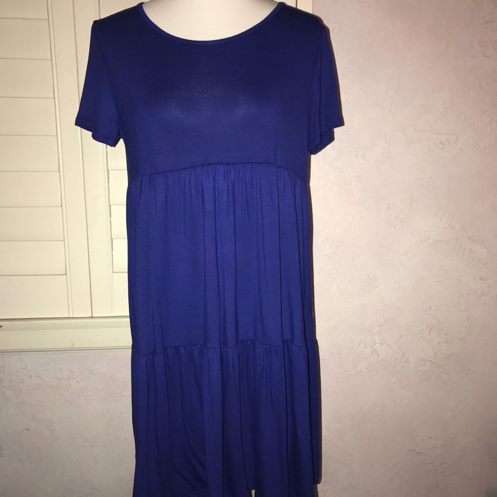 Royal Blue Baby Doll Dress! XL Perfect for fall!